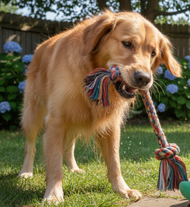 4 - Knot Rope Tug Toy | Dog Tug Toy | Cotton rope Tug toy (colour may vary) - Lickies Pet Munchies
