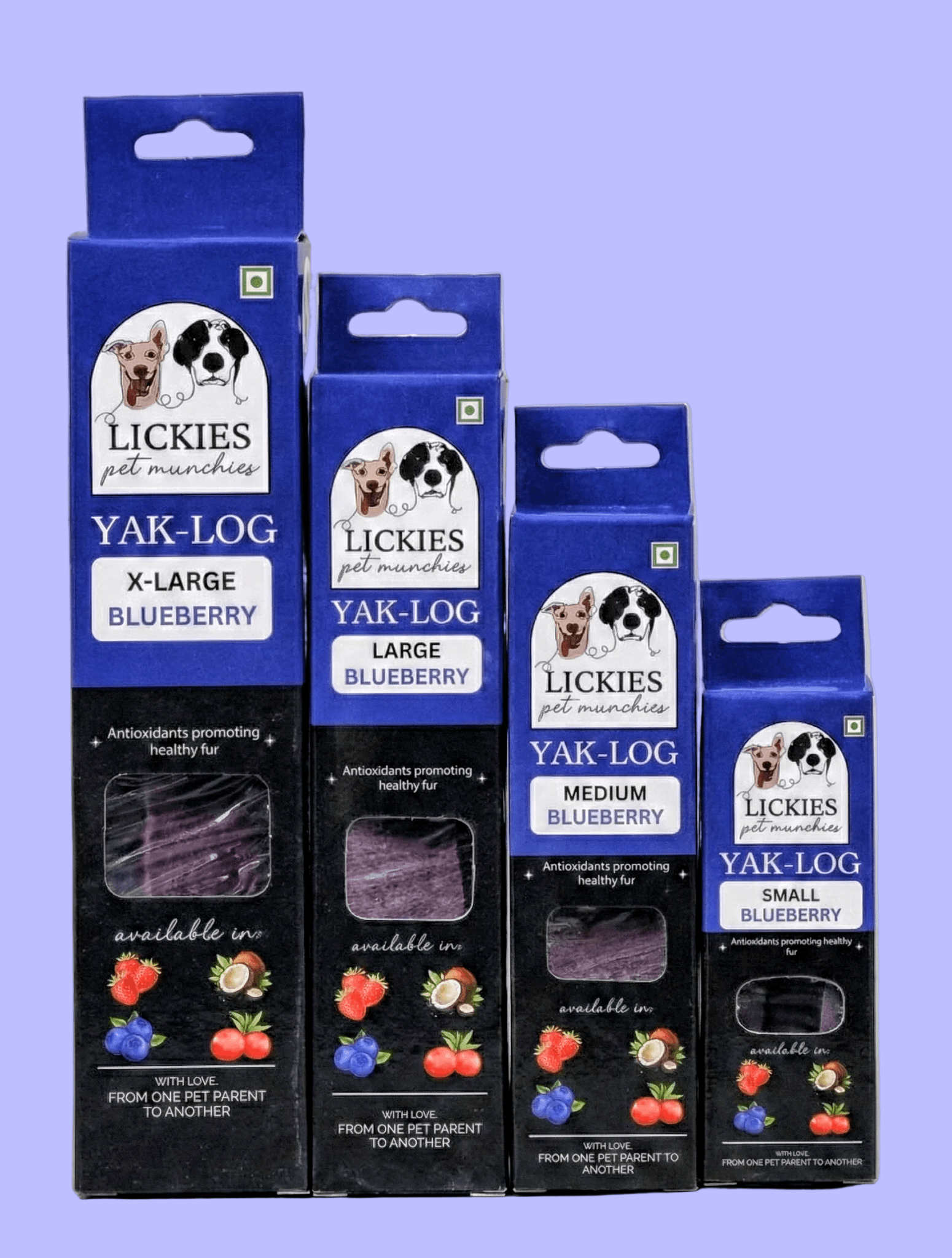 YAKLOG | Blueberry Flavor | Milk Cheese Chew - Lickies Pet Munchies